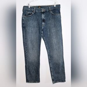 Lee Men's Regular Fit Mid-Rise Straight Leg Blue Jeans, Sz 40W x 31L